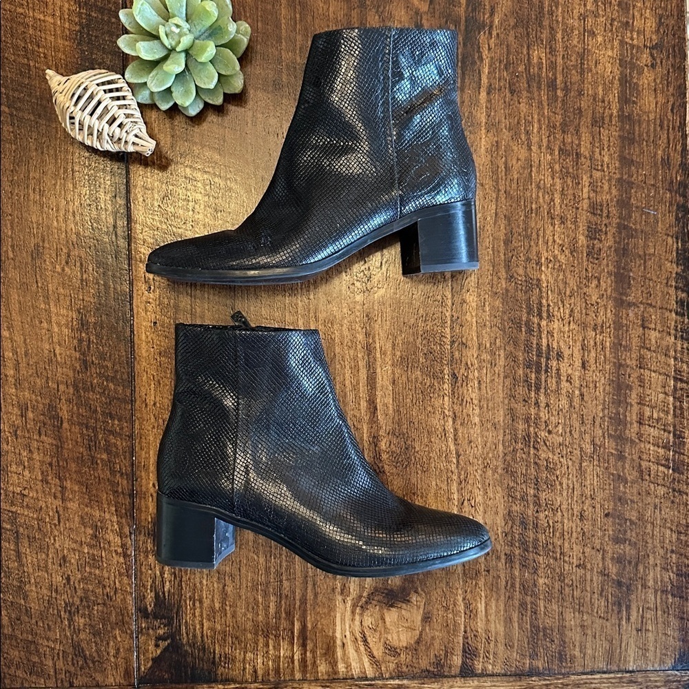 Patricia Nash | Marcella Bootie, Tooled Snaked Embossed Genuine Leather, Size 8